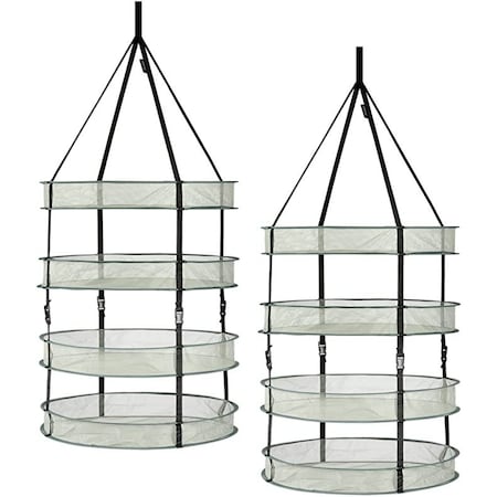 Ipower 2-PACK 3" Thickest Steel Rings Foldable Hanging Dryer Rack, 2 Feet Diameter 4 Layer, 2PK GLDRYRD2L4X2